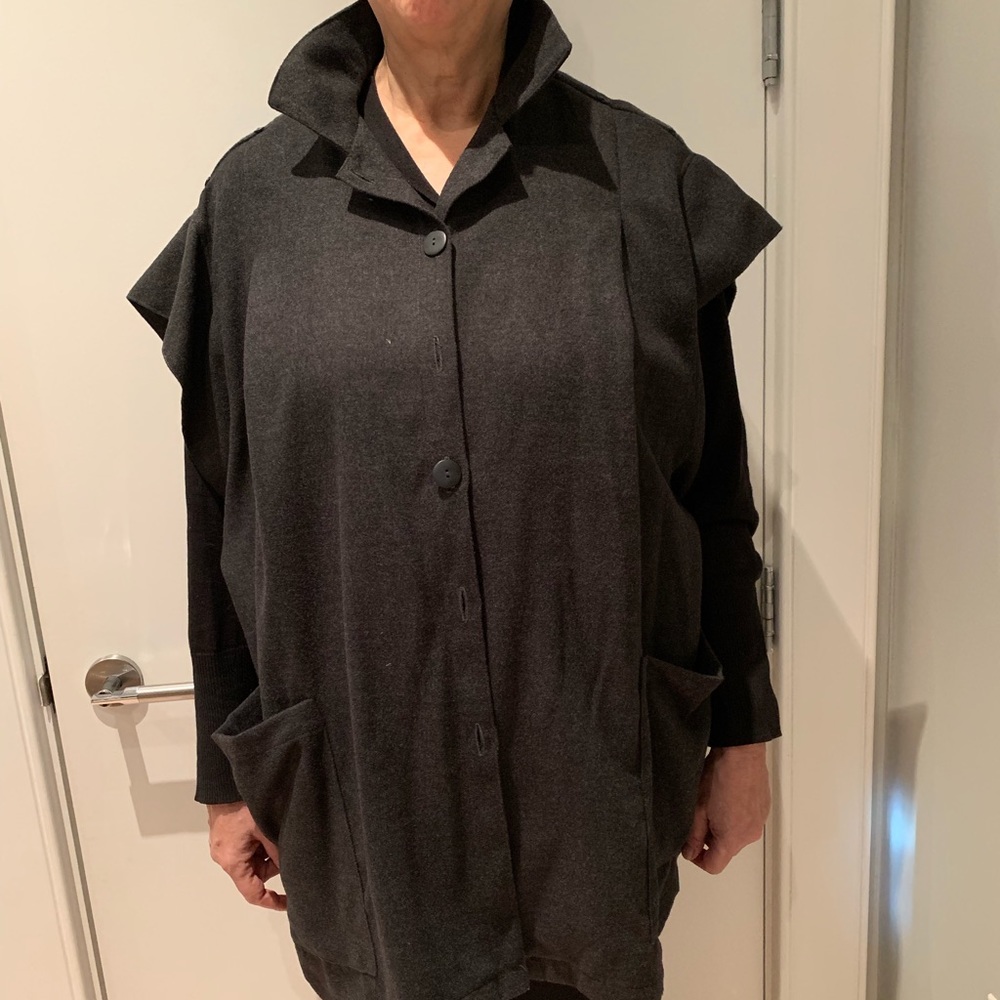 PLANET charcoal grey wool vest